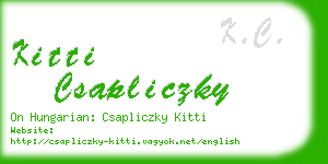 kitti csapliczky business card